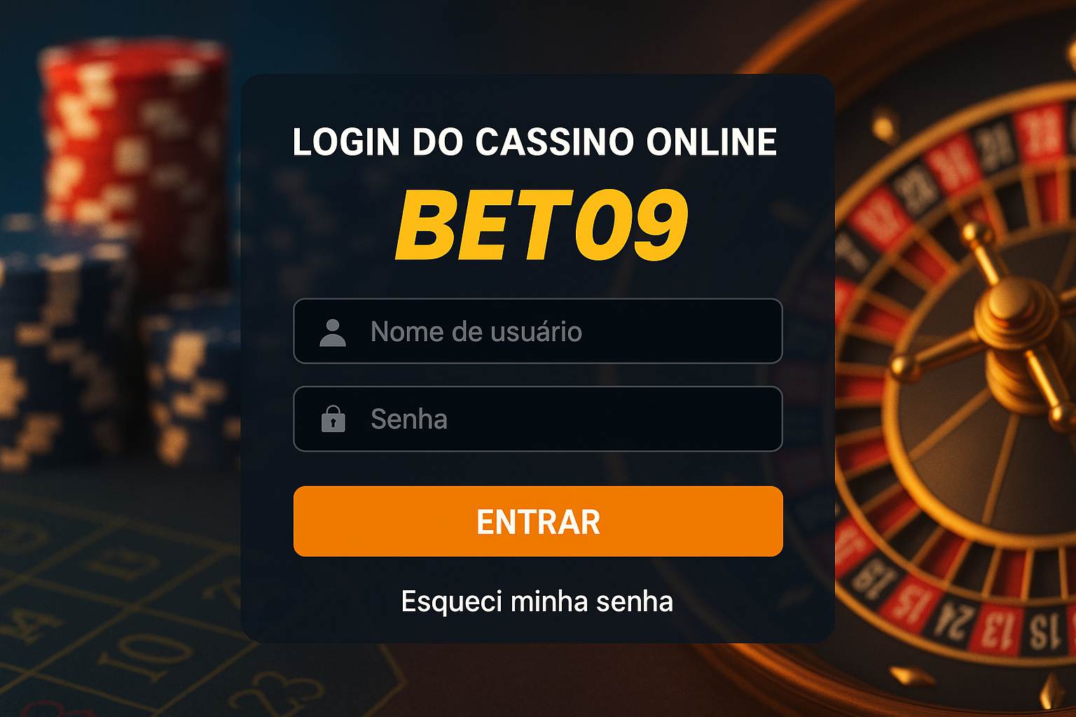 Criar uma nova Conta no plataforma BET09